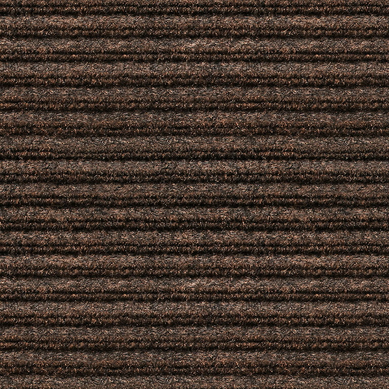 Indoor/Outdoor Double-Ribbed Carpet Runner with Skid-Resistant Rubber Backing - Bittersweet Brown - 3' x 10