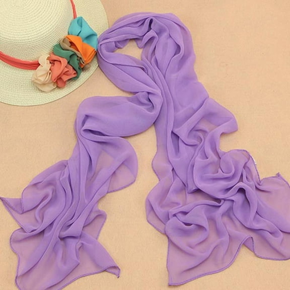 Multi-color Scarf Womens Solid Color Chiffon Silk Scarf Candy Color Scarf