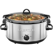 Chefman 6 Qt. Slow Cooker w/ Locking Lid and Three Heat Settings - Stainless Steel, New
