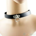 thumbnail image 4 of UDIYO Gothic Punk Circle Choker Collar Necklace Faux Leather Short Chain Neck Ring, 4 of 4