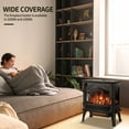 thumbnail image 7 of KISSAIR Electric Fireplace Infrared Stove Heater, 20" Freestanding Fireplace Heater, 3D Realistic Flame Effects, Adjustable Brightness and Heating Mode, Overheating Safe Design, 1000W/1500W, Black, 7 of 7
