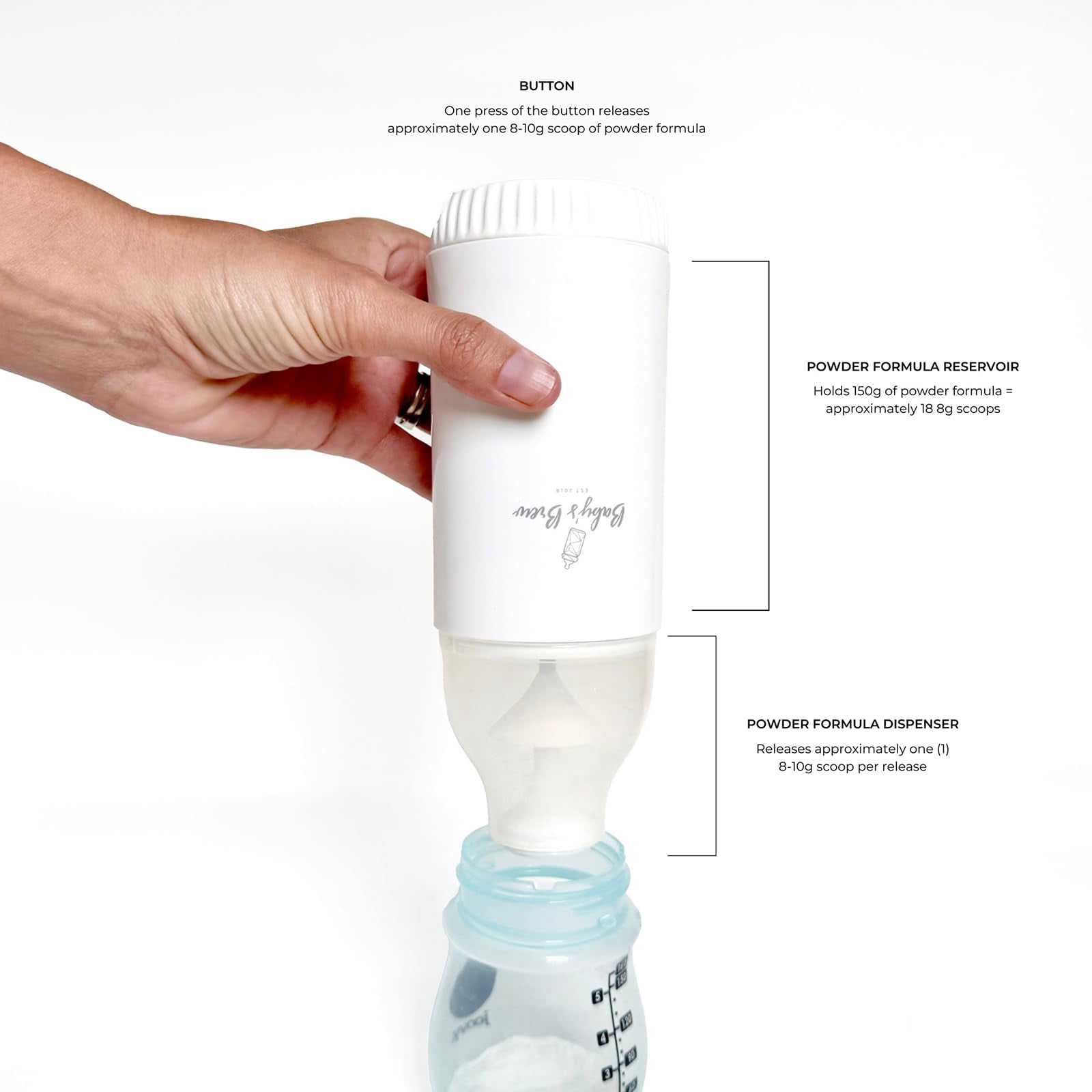 Оpen Box Baby's Brew 3.0 Portable Bottle Warmer Pro Set - Formula & Water Warmer, Travel-Friendly, White (Single Warmer & Formula Dispenser Only | No Adapters)