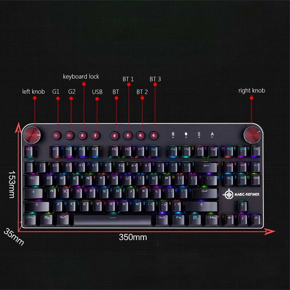 MAGICREFINER MK11 Mechanical Gaming Keyboard Wired USB and Wireless BT