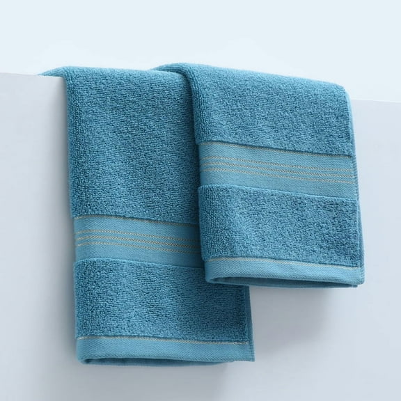 Namzi Small Towels for Face, 3-Pcs blue Hand Towels Cotton, 35*35cm pure Cotton Face Washcloth, Soft & Absorbent, Ideal for Bathroom/Travel/Gym .Style A