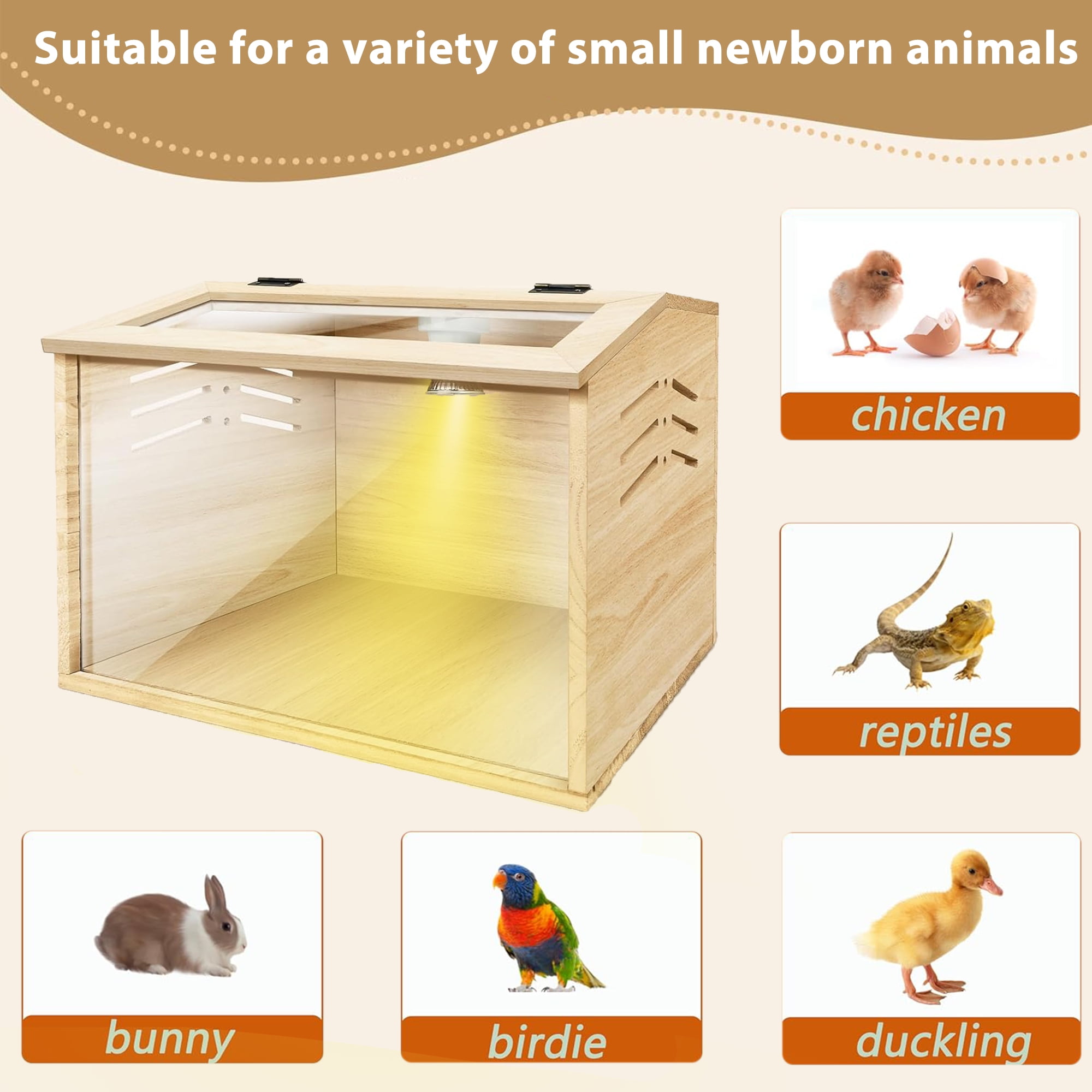 Chicken brooder Box,Chick brooder,brooder Box for Chicks,Small Chicken coop,Baby Chicken Supplies,Chick brooder Box,Quail cage,Quail coop,Measures Approximately 16 X 12 X 12 inches
