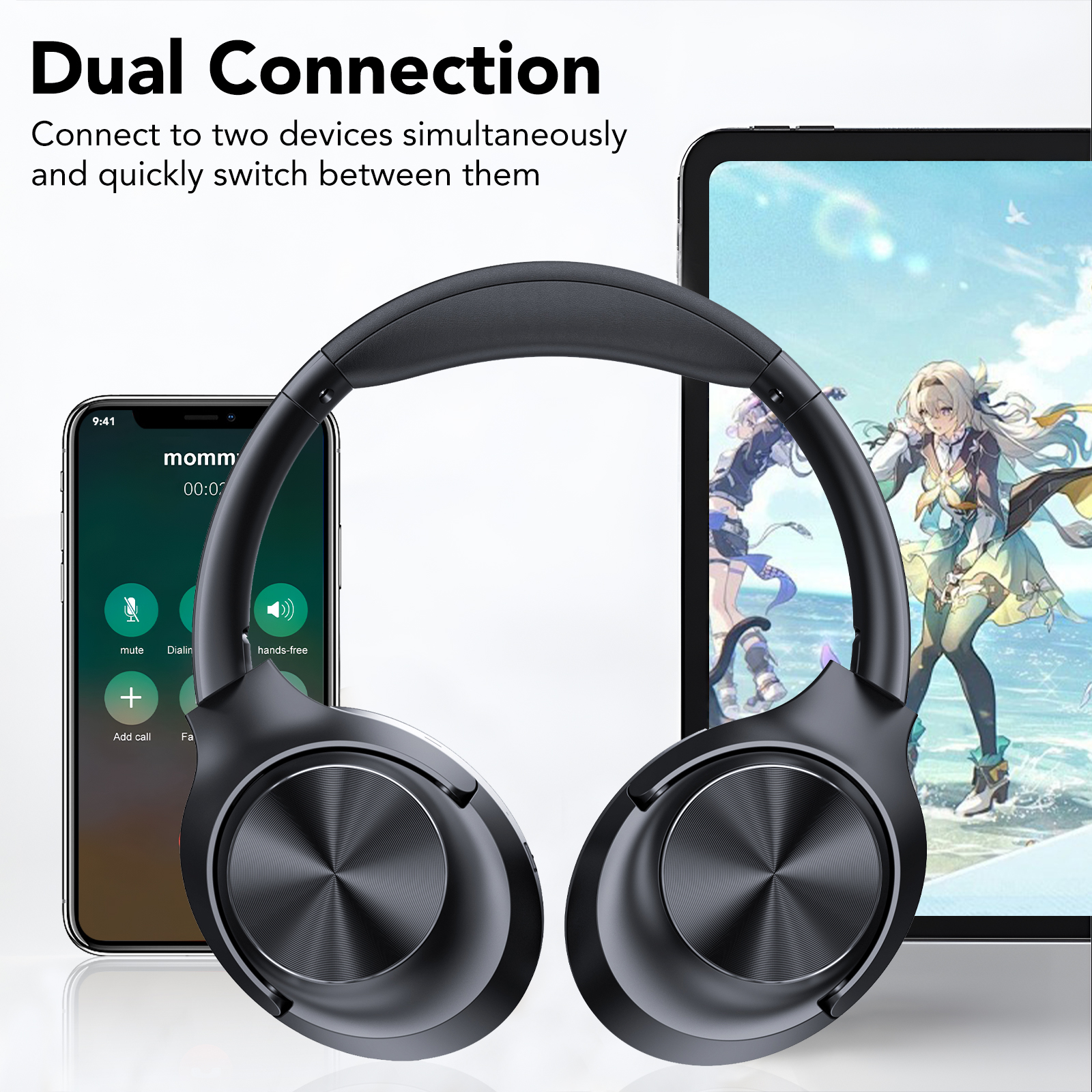 IKT Hybrid Active Noise Cancelling Headphones, 100-Hour Battery photo 4