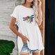 thumbnail image 3 of Camiseta informal para mujer, blusa estampada con cuello redondo y manga corta, Tops OAVQHLG3B Store  lin121212, 3 of 4