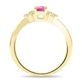 thumbnail image 3 of SZUL Women's Oval Shaped Pink Topaz and Diamond Tierra Ring in 10K Yellow Gold, 3 of 5