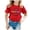 Red, variant on FUZHIQ Kindergarten Shirts for Girls Regular Fit Funny Prints Back To School Shirt Kids Girl Elastic Summer Tees Tops for Kids