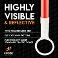 thumbnail image 4 of Retractable Barrier for Safety Traffic Cones - 2" OD - 72-120" Large Orange and White Bar Barricade - for Road Construction, Parking, Warning, Temporary Security Divider - by Xpose Safety Pack of 20, 4 of 6