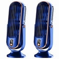 thumbnail image 1 of 2X 720° Flippable Bladeless Tower Fan, Oscillating Silent Fan with 5 Modes,  Efficient for Bedroom  Blue, 1 of 8