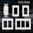 thumbnail image 4 of ELEGRP Decorator Double Rocker Light Switch, Two Single Pole Electrical Paddle, 15A 120V, in-Wall On/Off, Self-Grounding, Wall Plate Included, UL Listed (1 Pack, Glossy White), 4 of 7