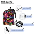 thumbnail image 3 of Honeii Colorful Floral Embroidery Mexican Print Canvas Backpack for School & Outdoor,Laptop Excursion Backpack,Notebook School Bookbag For Men Women,for Work, Travel, and Everyday Use-Small, 3 of 5