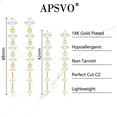thumbnail image 4 of APSVO 18K Gold Plated Drop Earrings for Women CZ Lightweight Hypoallergenic Post Dangle Earrings Set Prom Wedding Birthday Graduation Jewelry Gifts Teen Mom Bride Bridesmaid Girlfriend Wife, 4 of 7
