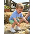 thumbnail image 5 of BemeyourBBs Toddler Baby Boys Summer Clothes Cute Infant Baby Boys Frog Outfits Frog Embroidery Short Sleeves T-Shirt and Elastic Plaid Shorts Set Toddler Baby Boys 2 Piece Summer Outfit, 5 of 9