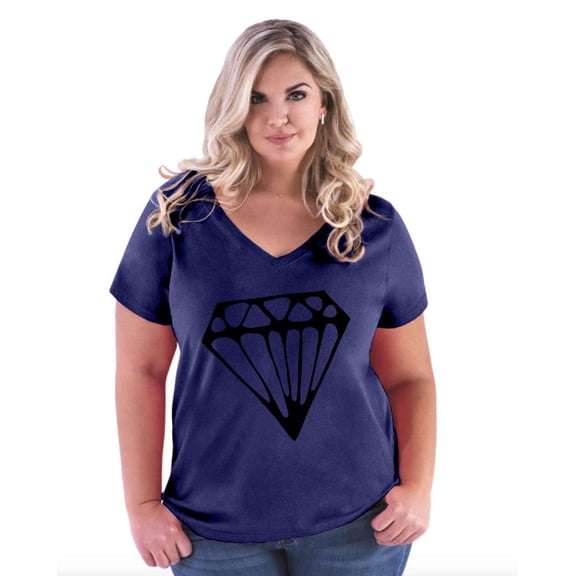 Artix - Women's Plus Size V-neck T-Shirt - Diamond