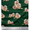 thumbnail image 1 of Soimoi Satin Silk Fabric Golden Retriever Dog Print Fabric by Yard 42 Inch Wide, 1 of 3