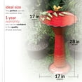 thumbnail image 4 of Alpine Corporation 28-Inch Metal Bird Bath with Birds and Leaves, Red, 4 of 12