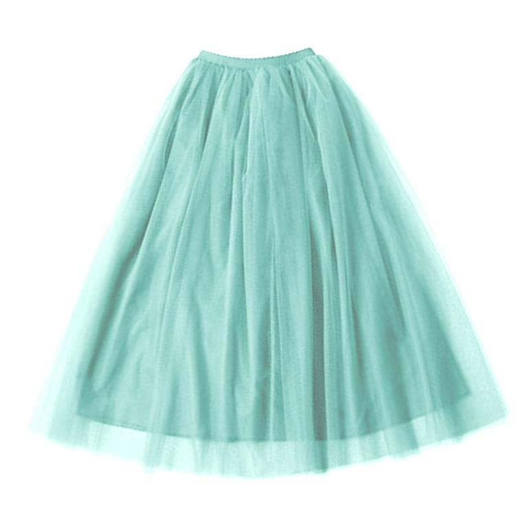 vigerkar Womens Long Tutu Party Evening Tulle Skirt Mint Green