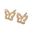 thumbnail image 2 of Pendientes sencillos con inicial A y un dulce encanto, pendientes de mariposa con circonitas con incrustaciones de cobre y pendientes explosivos, 2 of 5
