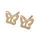 thumbnail image 3 of Pendientes sencillos con inicial A y un dulce encanto, pendientes de mariposa con circonitas con incrustaciones de cobre y pendientes explosivos, 3 of 6