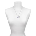 thumbnail image 3 of Delight Jewelry 10mm Blue Crystal Drop Silvertone Script Initial Disc - J - Charm Necklace, 20"+3", 3 of 4