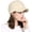 Beige, variant on Oversized Wool Blend Visor Beanie Warm Classic Cable Knit Hat with Sun-Blocking Brim for Large Heads