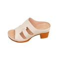 thumbnail image 5 of Women's Wedge Sandals Comfortable Open Toe Casual Dressy Cork Summer Dress Shoes White 5.5, 5 of 7