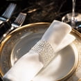 thumbnail image 4 of Napkin Ring Silver Rhinestone 50 Pack Hollow 8-Row Mesh Diamond Napkin Holder for Wedding Banquet Birthday Party Dining Table Decoration, 4 of 4