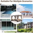 thumbnail image 3 of Gotland 10FTx14FT Outdoor Wall-Mounted Hardtop Pergola, Metal Frame Gazebo with Sloping Sun Panel Roof and Double Curtains for Patio, Garden, Lawn, Khaki, 3 of 8