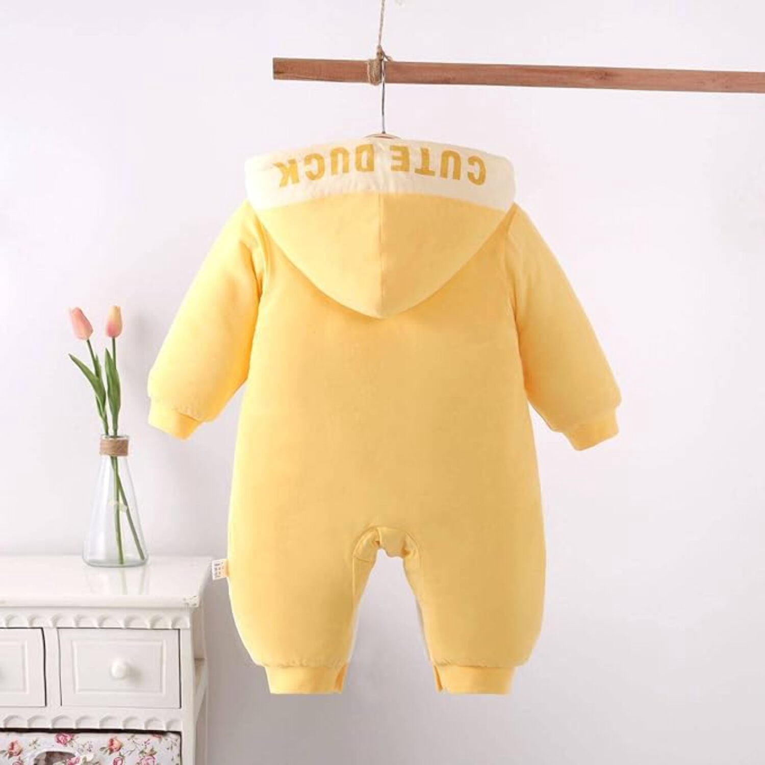 Unisex Baby Fleece Jumpsuit with Hood – Organic Plush Cotton