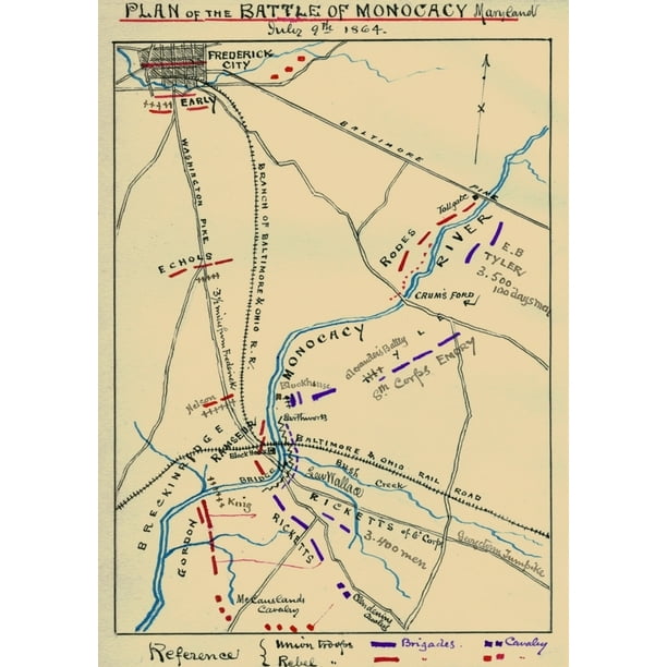 Map of Monocacy Md. and vicinity. Poster Print by Robert Knox Sneden