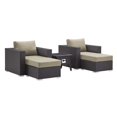 thumbnail image 2 of Modway Convene 5 Piece Set Outdoor Patio with Fire Pit in Espresso Beige, 2 of 10