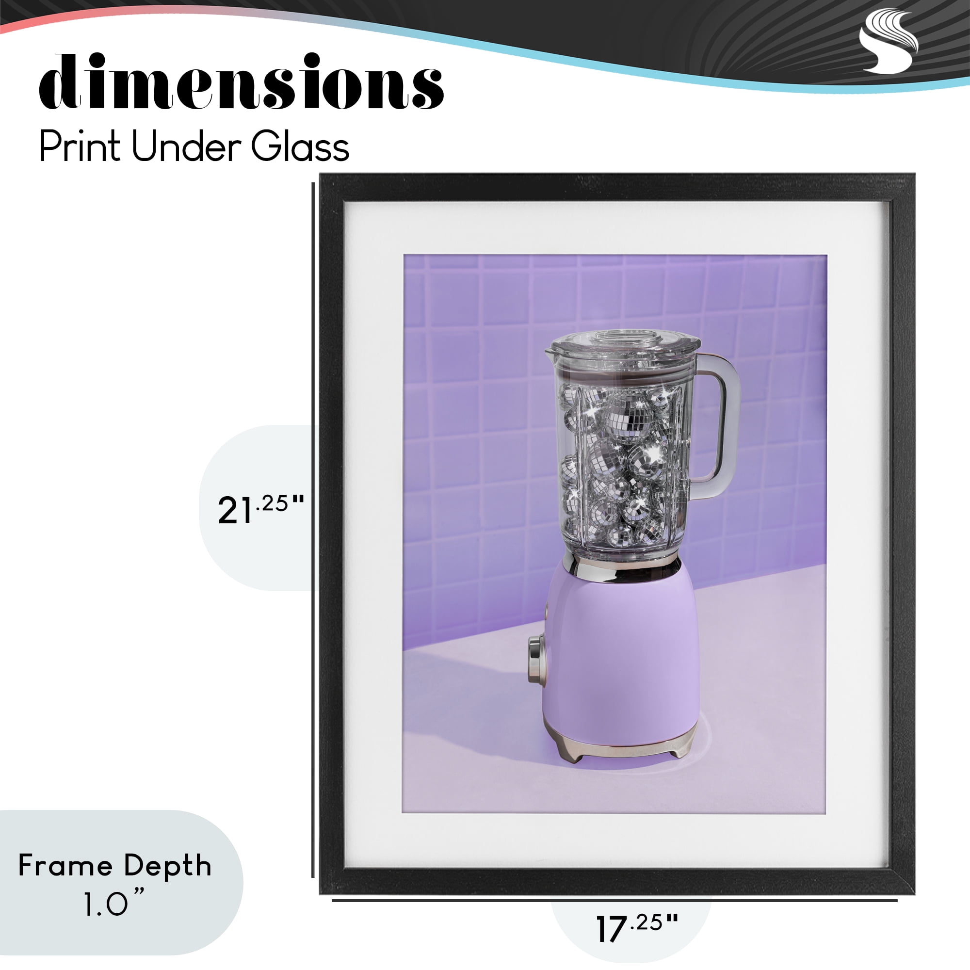 Stupell Industries Disco Drink Blender over Purple Black Framed Print Under Glass, design by LISH Creative