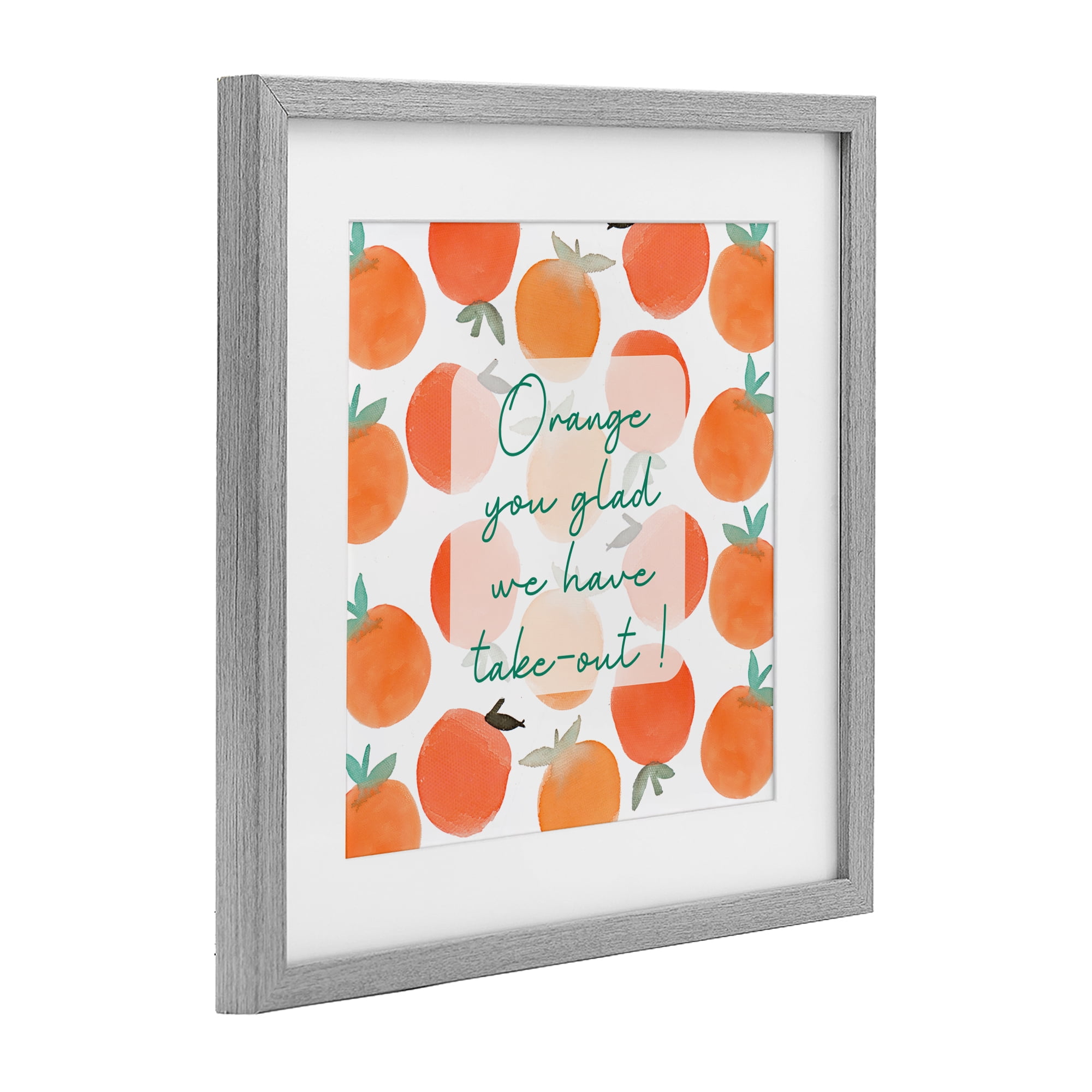 Stupell Industries Orange You Glad Gray Framed Print Under Glass, design by Emily Navas
