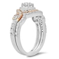 thumbnail image 2 of Dazzlingrock Collection 1.10 Carat (ctw) 14K White & Two Tone White Diamond Halo Bridal Engagement Ring Set, Rose Gold, Size 7.5, 2 of 4