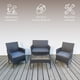 thumbnail image 3 of Ilios Innova | Sala de Jardín para Exterior 4 Piezas, Set de Muebles para Terraza y Patio con Textura tipo Ratán, Incluye Mesa de Centro con Cristal Templado y Cojines Grises, 3 of 9