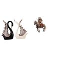thumbnail image 1 of Elegantes figuras de caballero cisne, colección de esculturas de cerámica y acrílico para escritorio, estante, aniversario, chimenea, mesa, centro de, 1 of 8