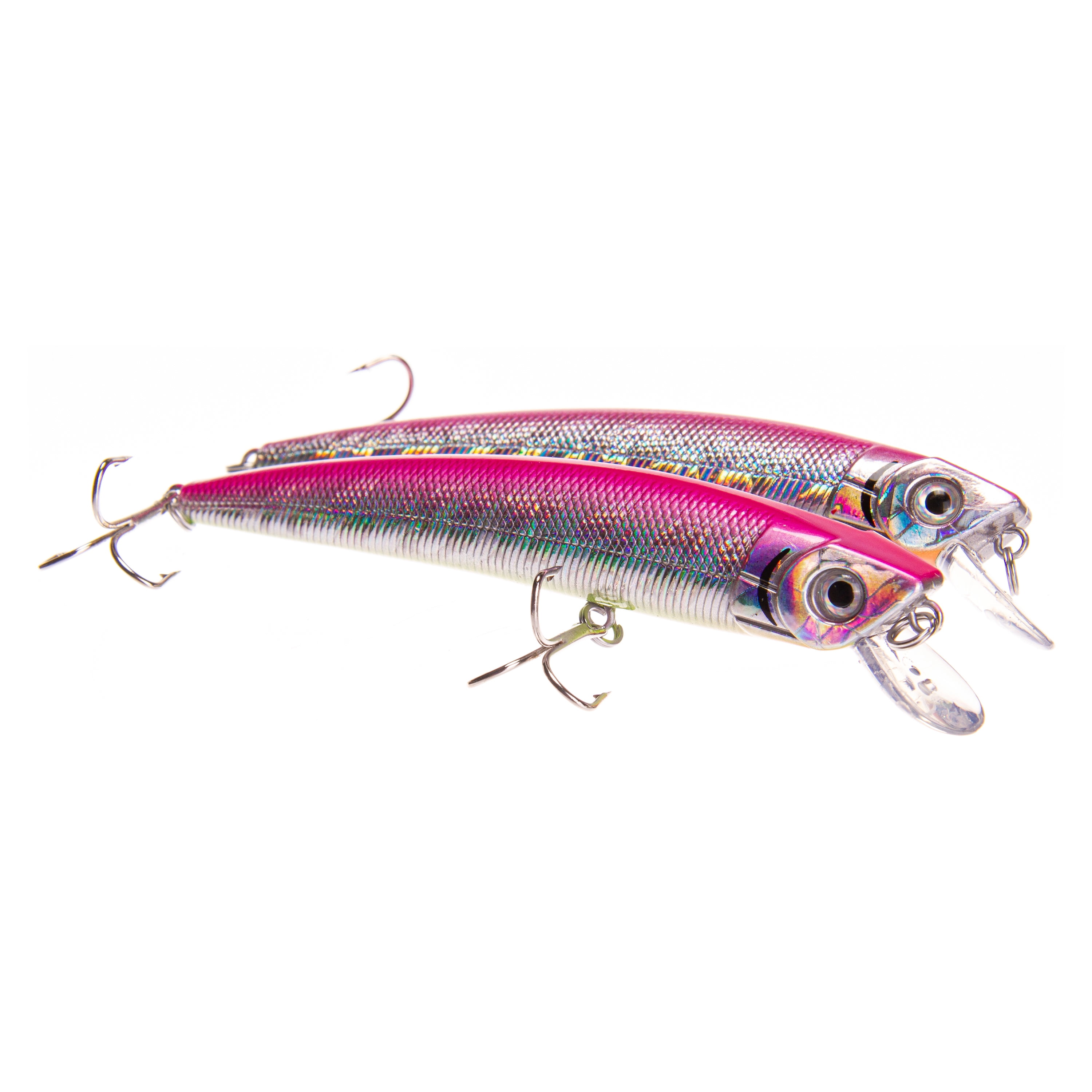 Ozark Trail Inshore Saltwater Minnow Fishing Lures, Pink/Silver, 4.75 in, 2-Pack
