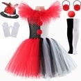 thumbnail image 3 of Disfraz de payaso asesino aterrador para niñas, vestido con tutú de Joker para Halloween, disfraz de payaso aterrador, vestido de fiesta de carnaval elegante para niños, 3 of 5