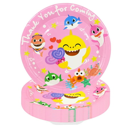 40 pcs Shark Party Dishes Supplies for Baby Shower Party