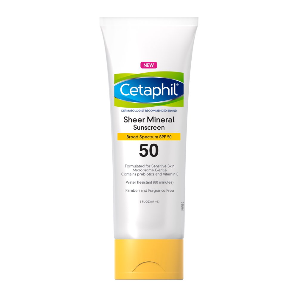 Cetaphil Sheer Sunscreen Lotion for Face & Body, SPF 50, 100 Mineral