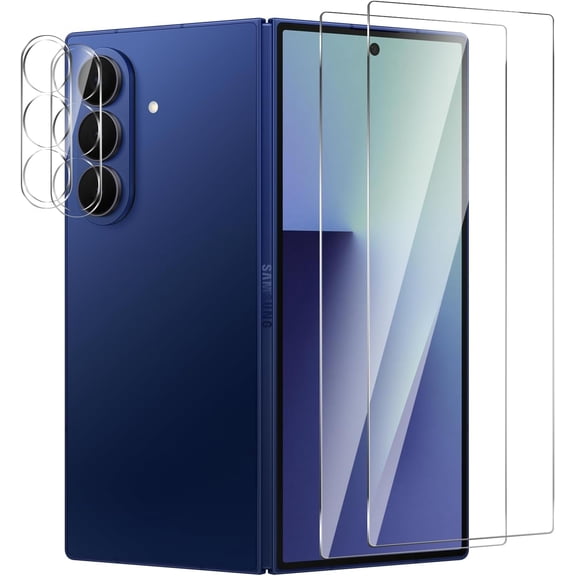 2 Pack For Samsung Galaxy Z Fold 7 Screen Protector 2 Pack Camera Lens Protector, 9H Hardness Tempered Glass Film ,Scratch-Resistant,Anti-fingerprint(Samsung Galaxy Z Fold 7)