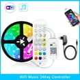 thumbnail image 1 of Tira de luces LED RGB de 20M, 30M, 5050, 2835, 5M, 10M, 15M, cinta de Leds, tira de luces LED de 12V CC, IR, WiFi, Bluetooth, adaptador de controlador EU Tan Jianjun unisex, 1 of 2