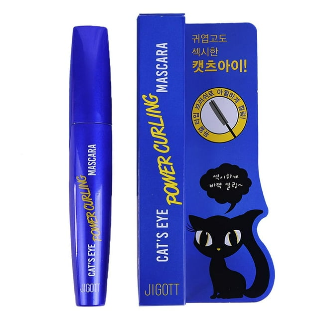 Jigott Cat's Eye Power Curling Mascara 0.42oz/12g - Pestañas largas para una apariencia femenina y encantadora (Power Curling Mascara)