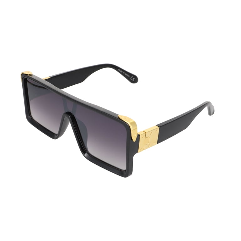 Oversized Shield Sunglasses with UV Protection, Non-Polarized Oversized Exaggerated Flat Top Huge Shield Square Sunglasses  main image 4