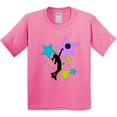 thumbnail image 3 of Inktastic Girl Playing Basketball Purple, Blue, Green Stars Youth T-Shirt, 3 of 5