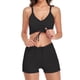 thumbnail image 1 of Eigraketly Traje de baño de mujer con cordón atado inalámbrico acolchado conjunto de deportes de baño vacaciones de verano poliéster Nylon traje de Traje de baño Negro S Eigraketly OD021111-16, 1 of 6