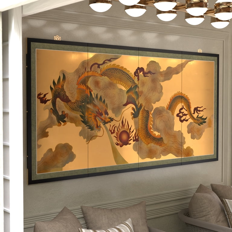 Free Shipping! Oriental Furniture 6ft Handpainted Goldleaf Silk