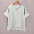 thumbnail image 4 of Breathable Linen Tops for Women Beach Vacation Flowy Summer Outfit, 4 of 6
